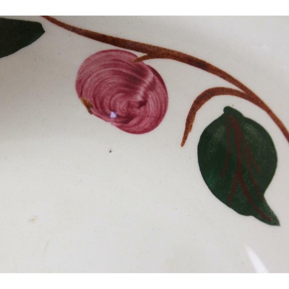 Blue Ridge Southern Potteries Handpainted Red Apple 9" Serving Bowl Beaded Edge - Picture 7 of 9